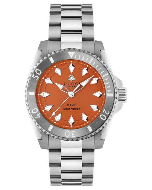 Gucci Swiss Automatic Dive Bracelet Watch 40mm Orange