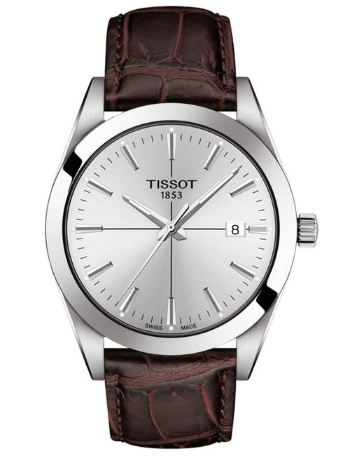 Tissot Swiss Gentleman Brown Leather Strap Watch 40mm