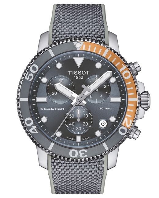 Tissot Swiss Chronograph Seastar 1000 Textile Strap Watch 46mm
