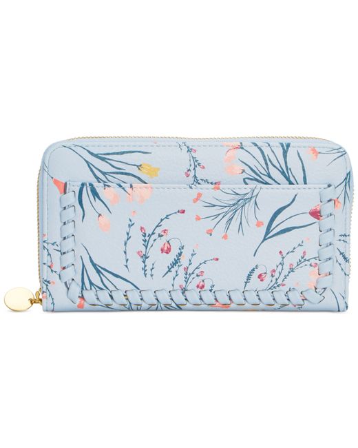 Style & Co Whip-Stitch Printed Zip Wallet Created for