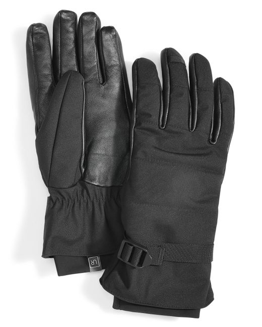 Ur Gloves Waterproof Belted Puffer Gloves with Faux-Fur Lining