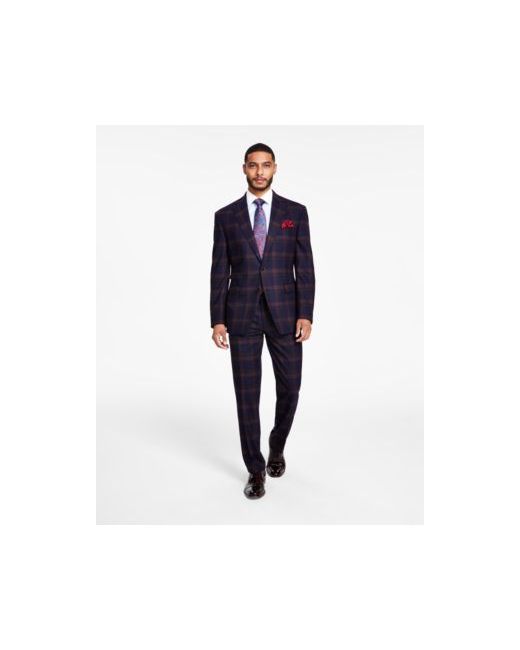 Tayion Collection Classic Fit Plaid Suit