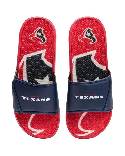 Foco Houston Texans Wordmark Gel Slide Sandals