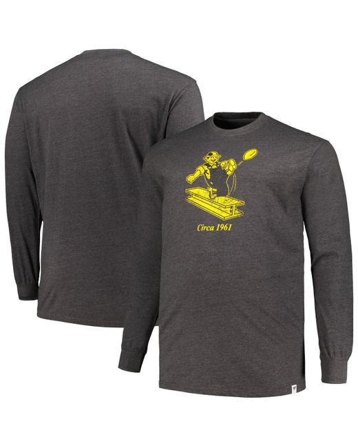 Profile Distressed Pittsburgh Steelers Big and Tall Throwback Long Sleeve T-shirt