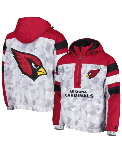 Starter Cardinal Arizona Cardinals Thursday Night Gridiron Raglan Half-Zip Hooded Jacket