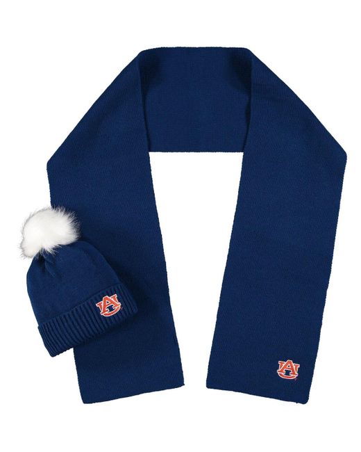 Zoozatz Auburn Tigers Scarf and Cuffed Knit Hat with Pom Set