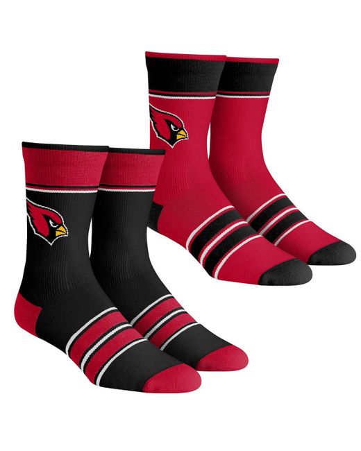 Rock 'em and Socks Arizona Cardinals Multi-Stripe 2-Pack Team Crew Sock Set Black