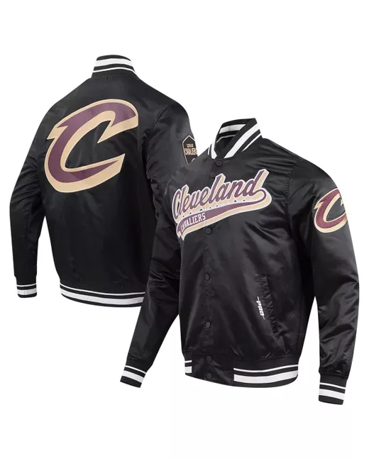 Pro Standard Cleveland Cavaliers Script Tail Full-Snap Satin Varsity Jacket