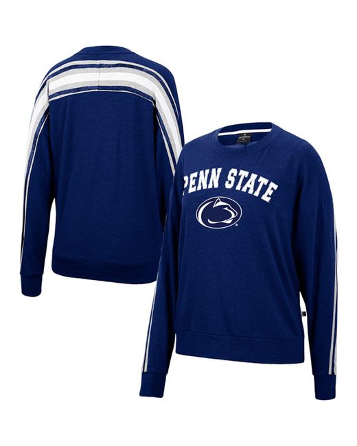 Colosseum Heathered Penn State Nittany Lions Team Oversized Pullover Sweatshirt