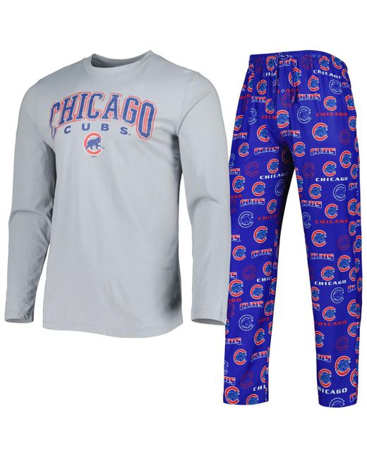 Concepts Sport Chicago Cubs Breakthrough Long Sleeve Top and Pants Sleep Set