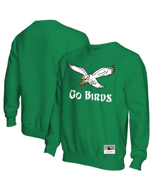 Mitchell & Ness Distressed Philadelphia Eagles Go Birds Pullover Sweatshirt