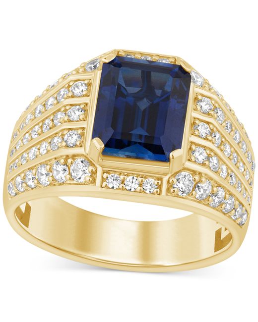 Macy's Lab Created Blue Sapphire 6-1/4 ct. t.w. Lab-Created Diamond 1-1/4 Ring 10k Gold
