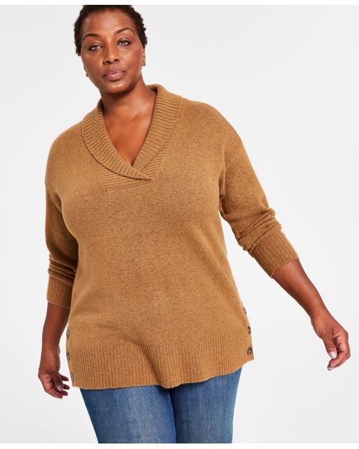 Style & Co Shawl-Collar Tunic Sweater Created for