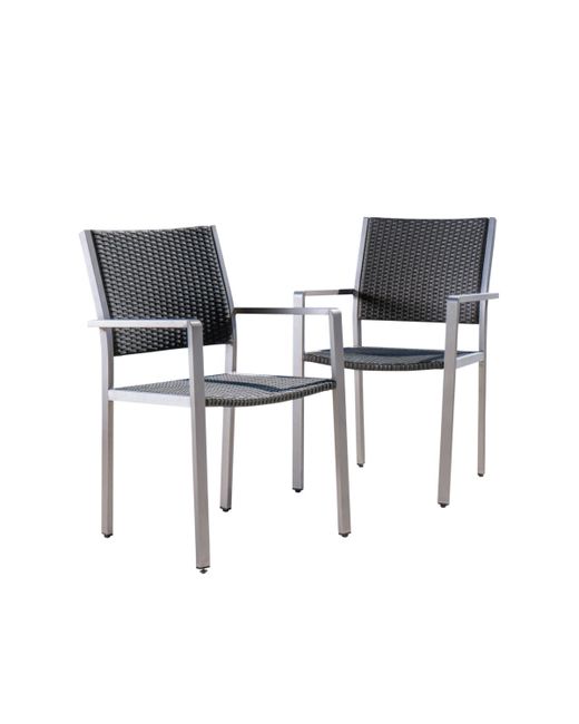 Noble House Cape Coral Outdoor Dining Chairs with Frame Set of 2