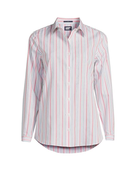 Lands' End Wrinkle Free No Iron Button Front Shirt