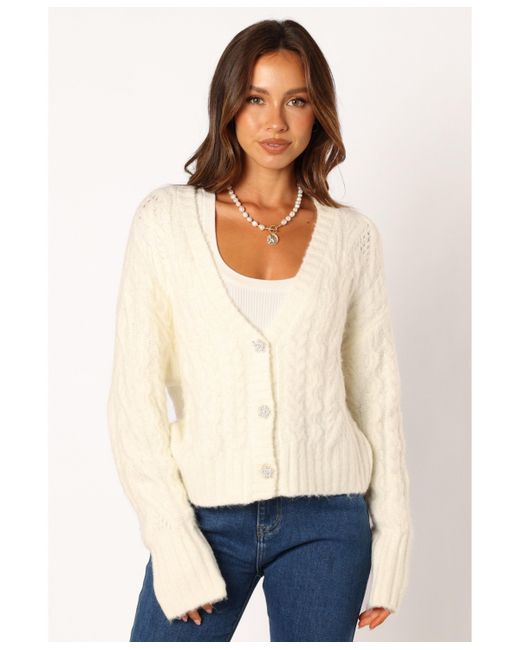 Petal And Pup Alessandra Crystal Button Cardigan