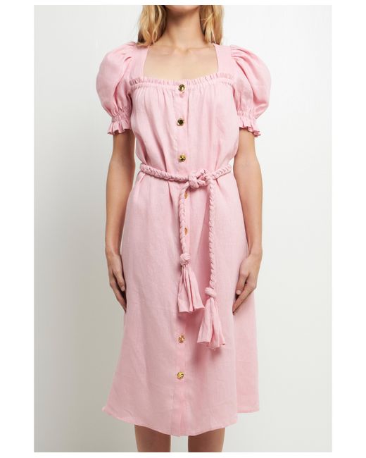 English Factory Linen Dress with Tie