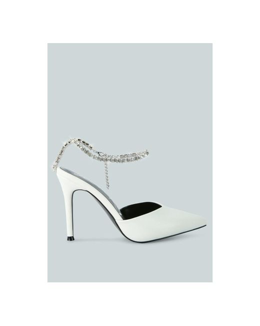 London Rag Joyce diamante embellished stiletto mule sandals