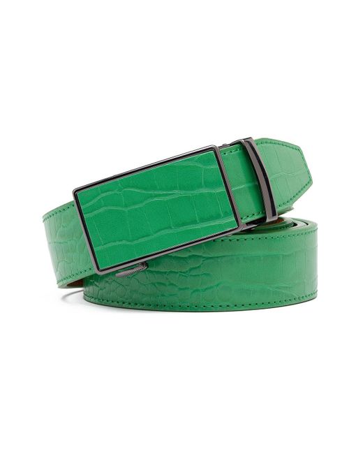 Braveman Genuine Crocodile Design Dress Belt with Automatic Buckle