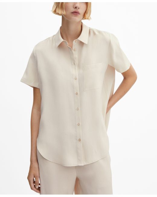 Mango Short-Sleeve Button-Down Shirt