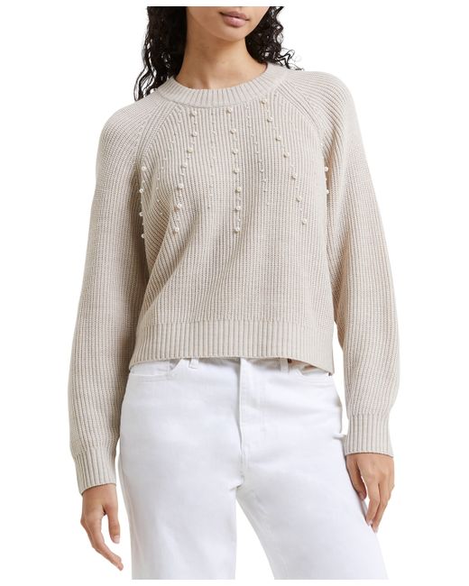 French Connection Imitation Pearl Long-Sleeve Lightweight Sweater