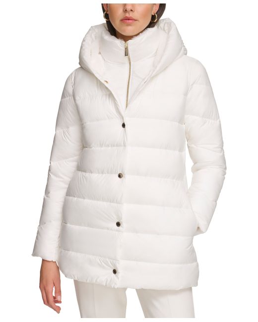 Calvin Klein Bibbed Hooded Puffer Coat Created for