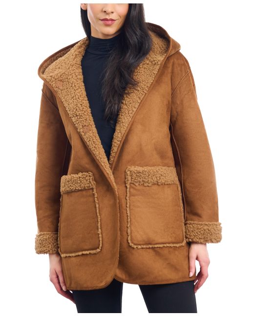 Lucky Brand Hooded Faux-Shearling Coat