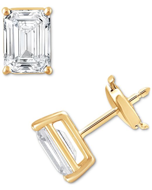 Badgley Mischka Certified Lab Grown Diamond Emerald-Cut Stud Earrings 4 ct. t.w. 14k Gold