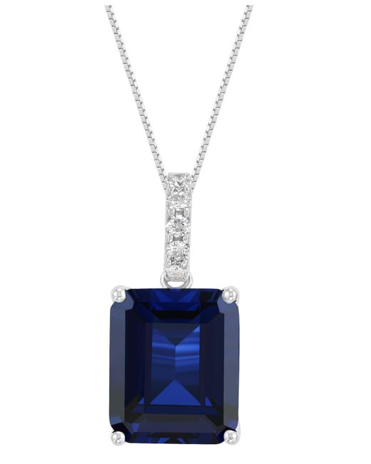 Grown With Love Lab Grown 8-1/10 ct. t.w. Diamond 18 Pendant Necklace 14k White Gold Also Ruby Emerald