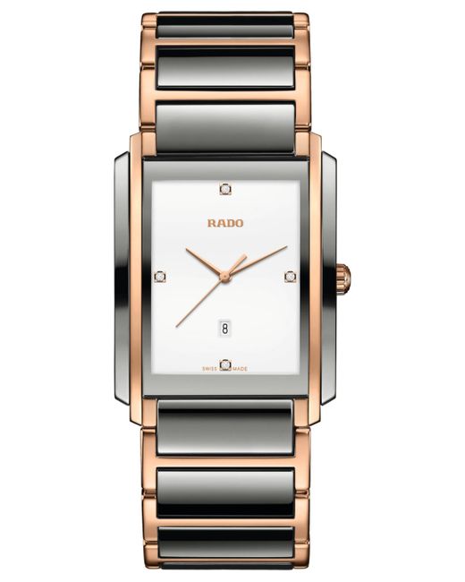 Rado Swiss Automatic Integral Diamond Accent Two-Tone High Tech Ceramic Stainless Steel Bracelet Watch 38mm