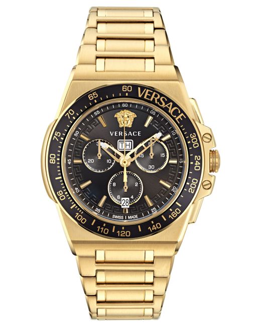 Versace Greca Extreme Swiss Chronograph Gold-Tone Stainless Steel Bracelet Watch 45mm
