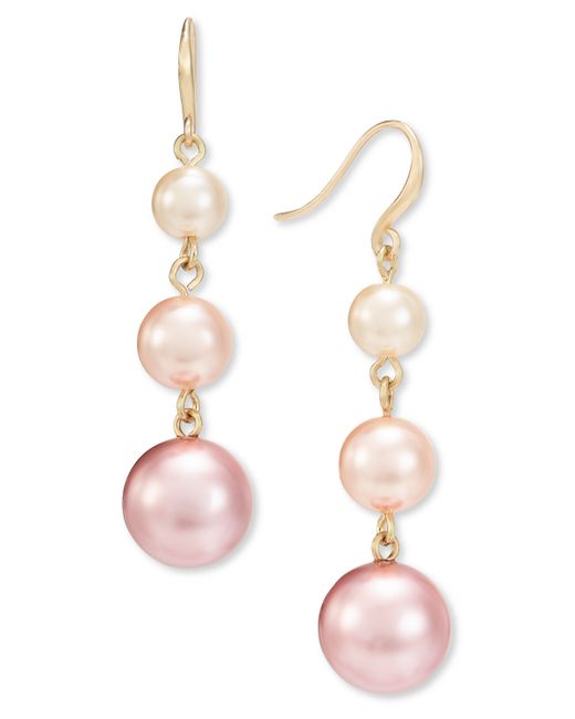 Charter Club Gold-Tone Imitation Pearl Ombre Drop Earrings Created for