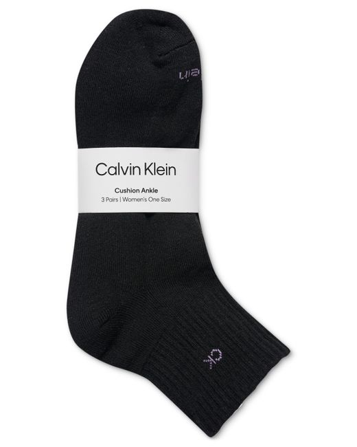 Calvin Klein 3-Pk. Cushion Quarter Socks