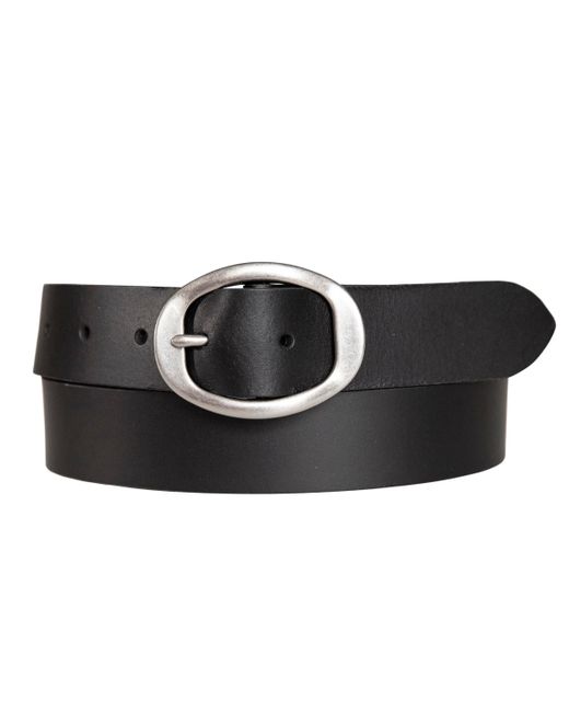 Lucky Brand Oval Center Bar Buckle Leather Belt