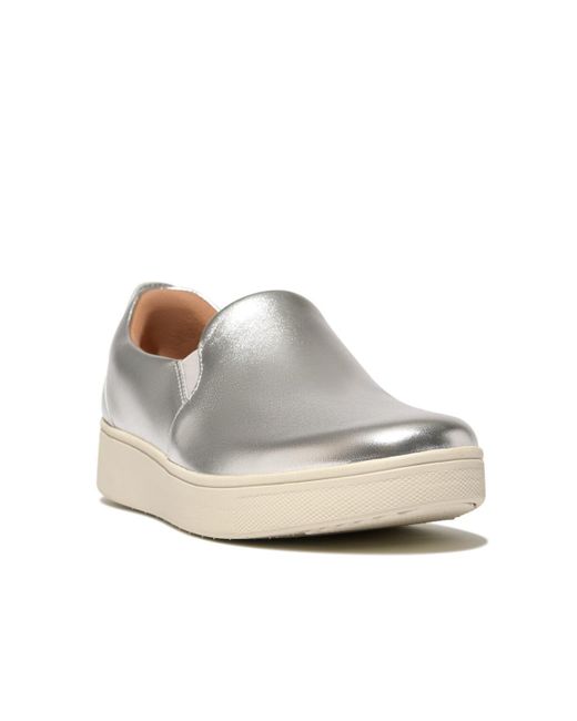FitFlop Rally Metallic Slip-On Skate Trainers
