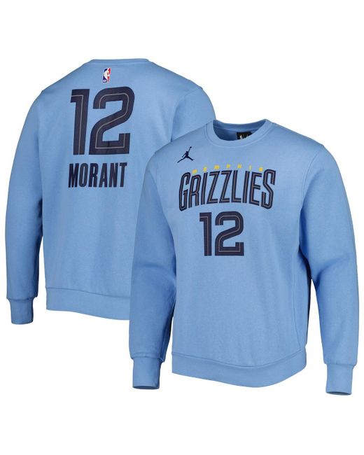 Jordan Ja Morant Memphis Grizzlies Statement Name and Number Pullover Sweatshirt