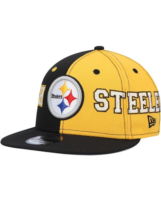 New Era Gold Pittsburgh Steelers Team Split 9FIFTY Snapback Hat