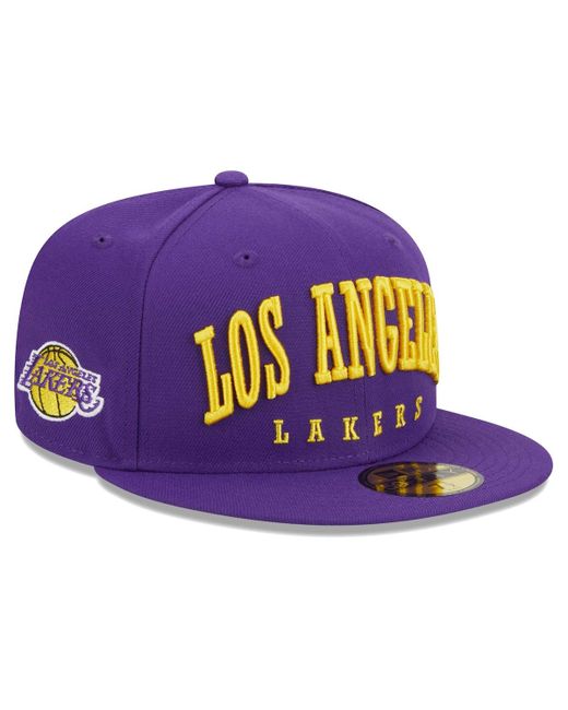 New Era Los Angeles Lakers Big Arch Text 59FIFTY Fitted Hat
