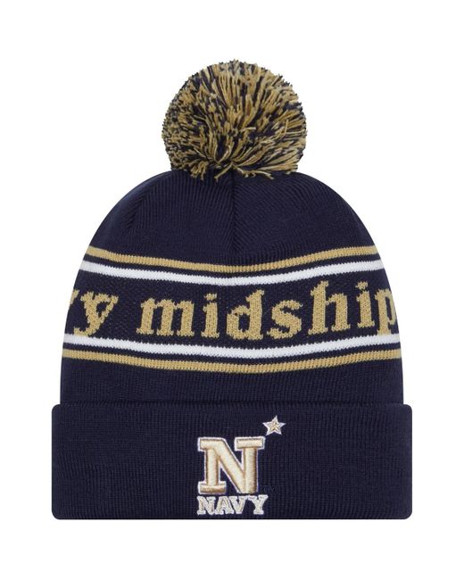 New Era Midshipmen MarqueeÂ Cuffed Knit Hat with Pom