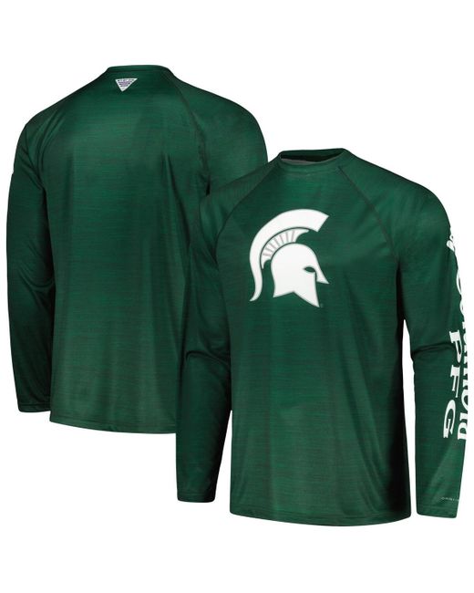 Columbia Michigan State Spartans Pfg Terminal Tackle Omni-Shade Raglan Long Sleeve T-shirt