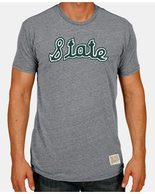 Retro Brand Michigan State Spartans Tri-Blend Vault Logo T-Shirt