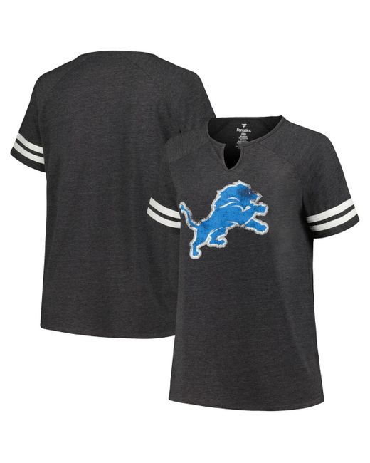 Fanatics Detroit Lions Plus Logo Notch Neck Raglan Sleeve T-shirt