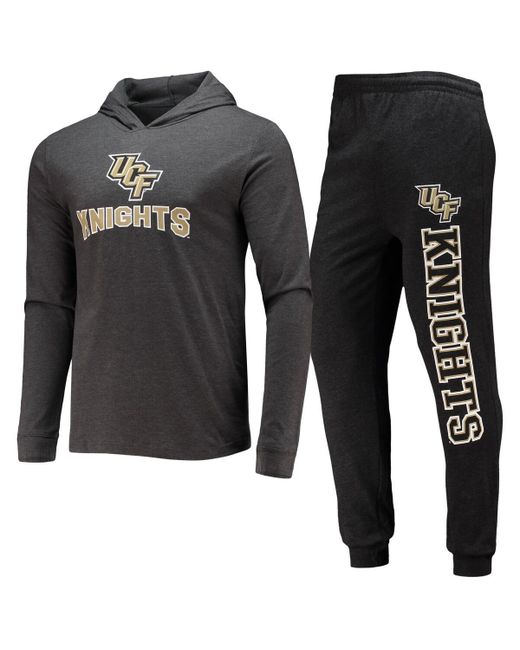 Concepts Sport Heather Charcoal Ucf Knights Meter Long Sleeve Hoodie T-shirt and Jogger Pajama Set