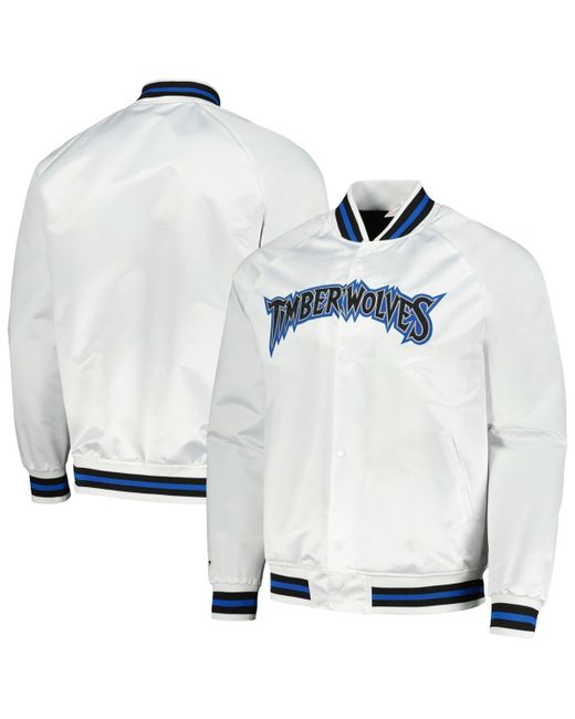 Mitchell & Ness Minnesota Timberwolves Hardwood Classics Throwback Wordmark Raglan Full-Snap Jacket