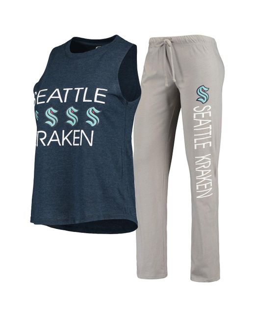 Concepts Sport Gray Seattle Kraken Meter Tank Top and Pants Sleep Set