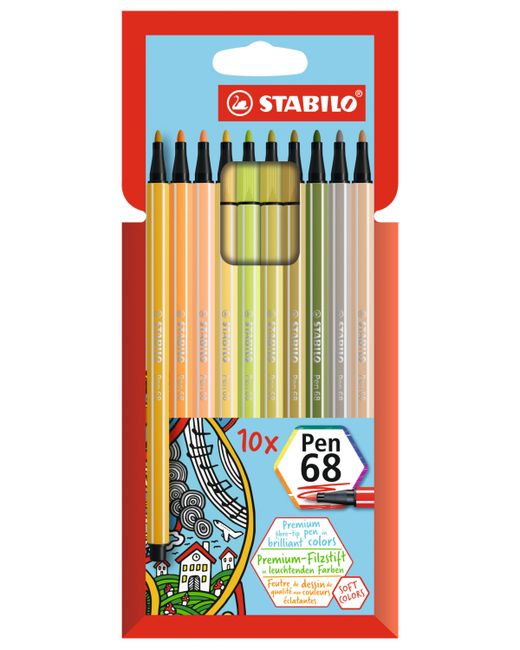Stabilo Pen 68 Wallet 10 Piece Set