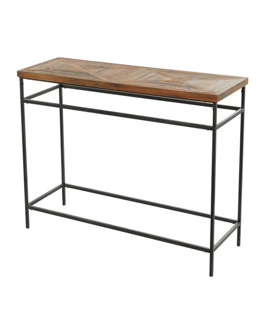 Rosemary Lane Rustic Console Table with Wood Top 48 x 16 30
