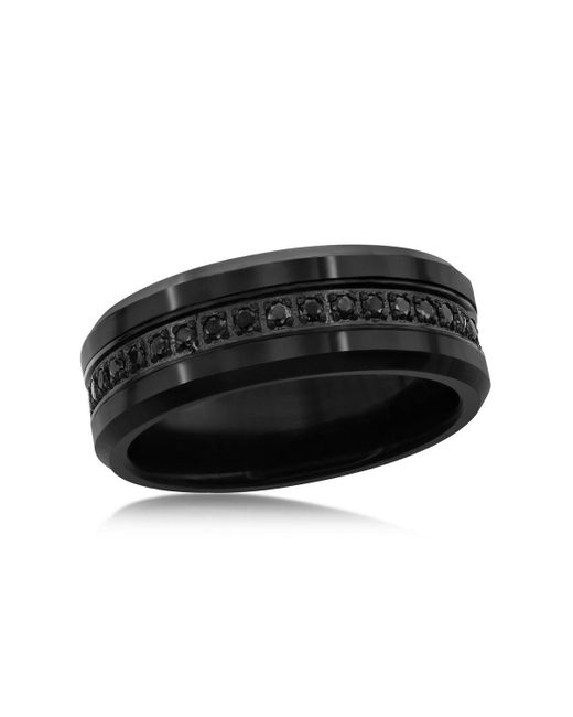 Metallo Black Cz Eternity Ring