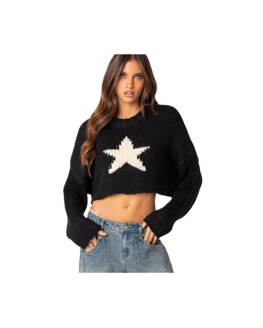 Edikted Crop Sweater With Star