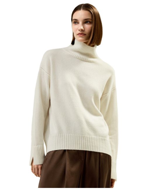 LilySilk Turtleneck Relaxed-Fit Cashmere Sweater for